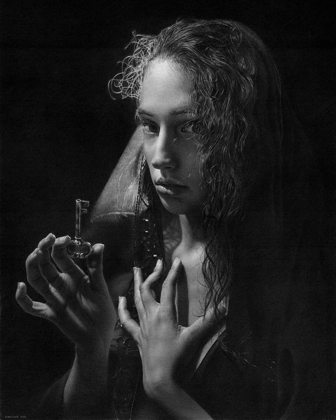 Hyper Realistic Pencil And Charcoal Portraits By Emanuele Dascanio 8
