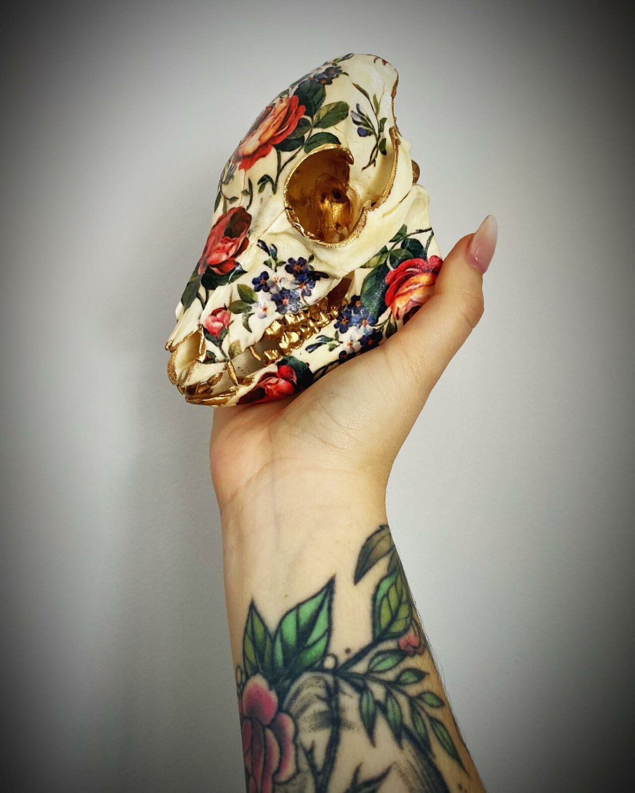 The Floral Decorated Bone And Skull Art Of Emmanuelle Jobidon (1)