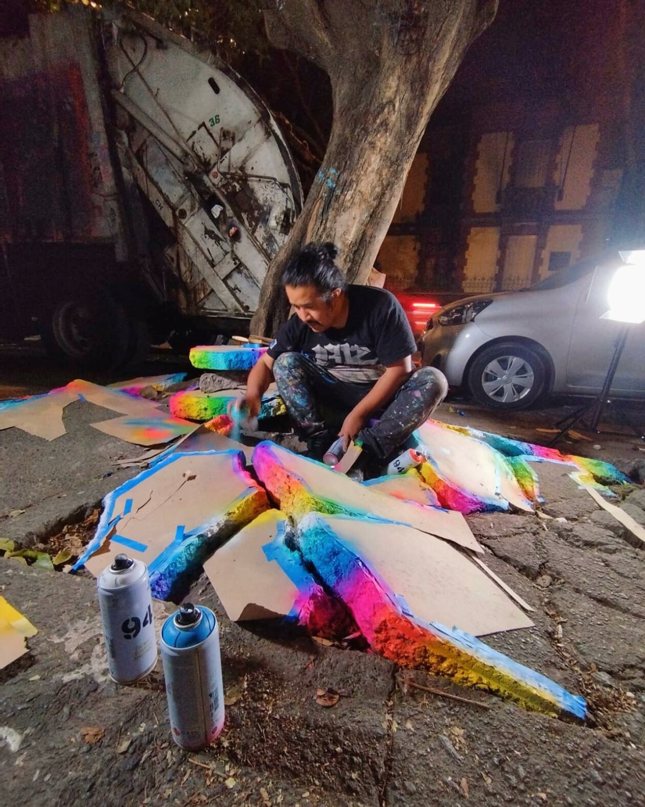 Vibrant Interventions Painted On Cracked Sidewalks By Xomatok (13)