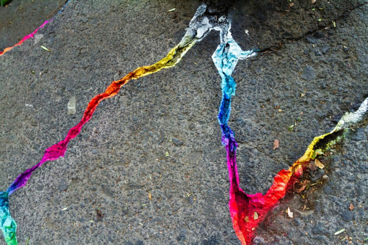 Vibrant Interventions Painted On Cracked Sidewalks By Xomatok (7)