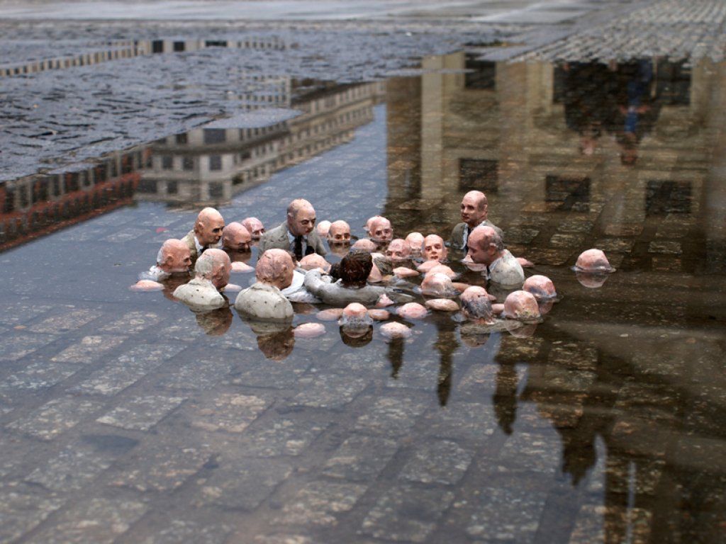 Installation Follow The Leaders By Isaac Cordal