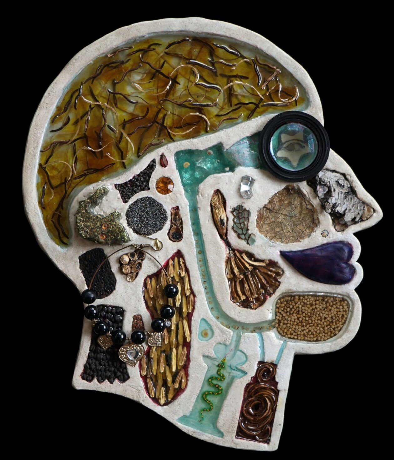 Assemblage Sculptures Of Anatomical Human Head Cross Sections By Edwige Massart And Xavier Wynn (17)