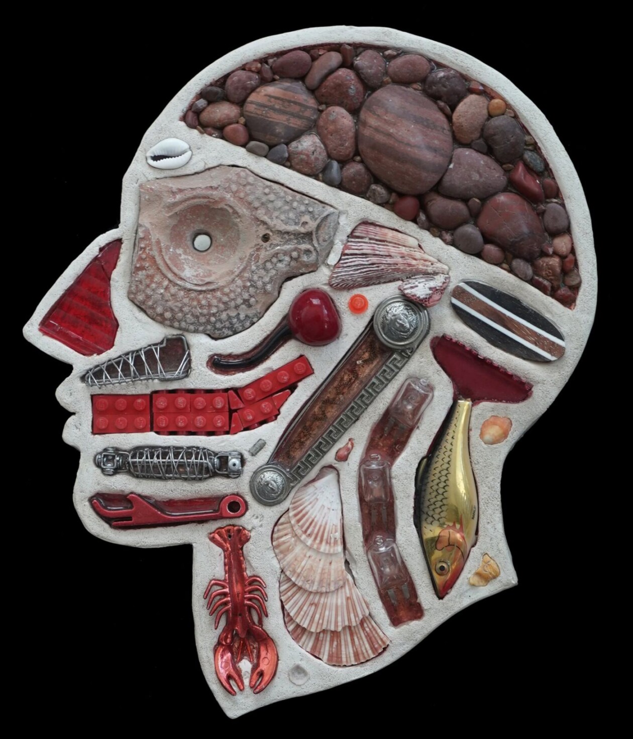 Assemblage Sculptures Of Anatomical Human Head Cross Sections By Edwige Massart And Xavier Wynn (9)