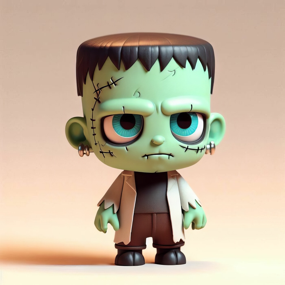 Frankenstein's Monster - Popular Monsters In Their Cute Alternative Versions By Metal Panda
