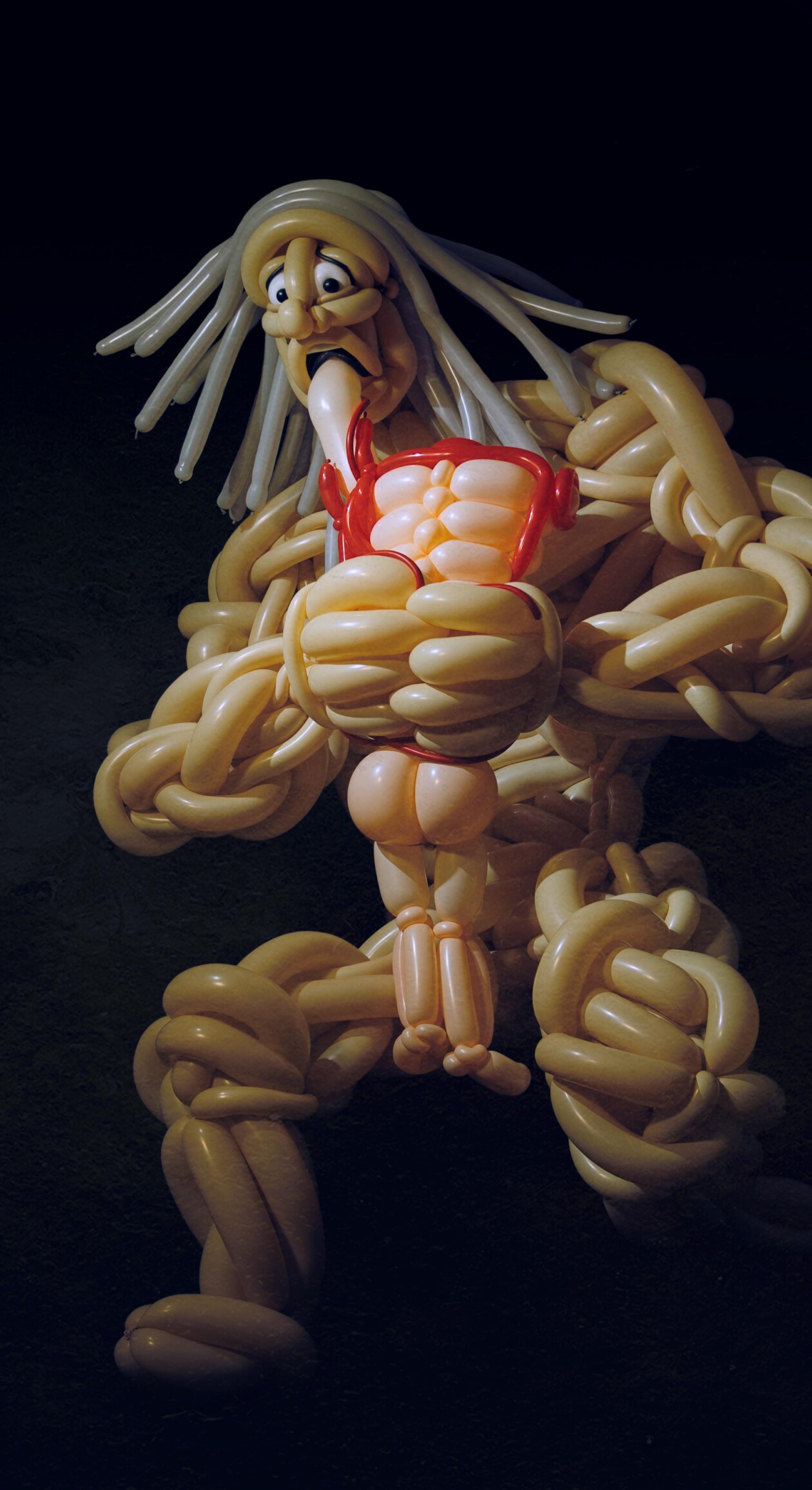Incredible Balloon Sculpture Inspired By Francisco Goya's Painting Saturn Devouring His Son, Designed By Dj Morrow