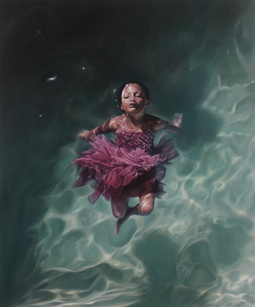Submerged reflections: poetic photorealistic paintings of contemplative ...