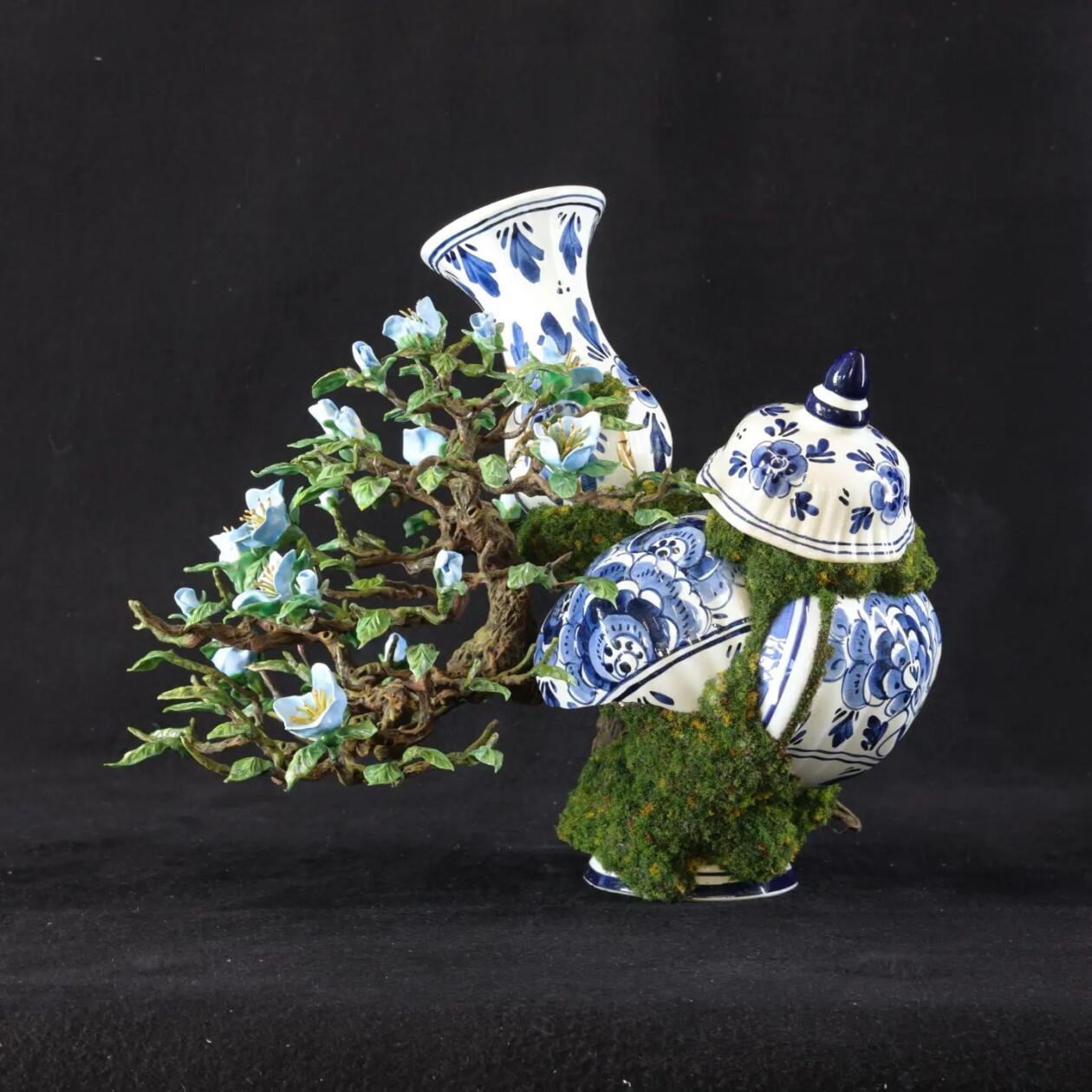 Bonsai Tree Sculptures Beautifully Bursting Through Broken Porcelain Vessels In Patrick Bergsma's Artworks (9)