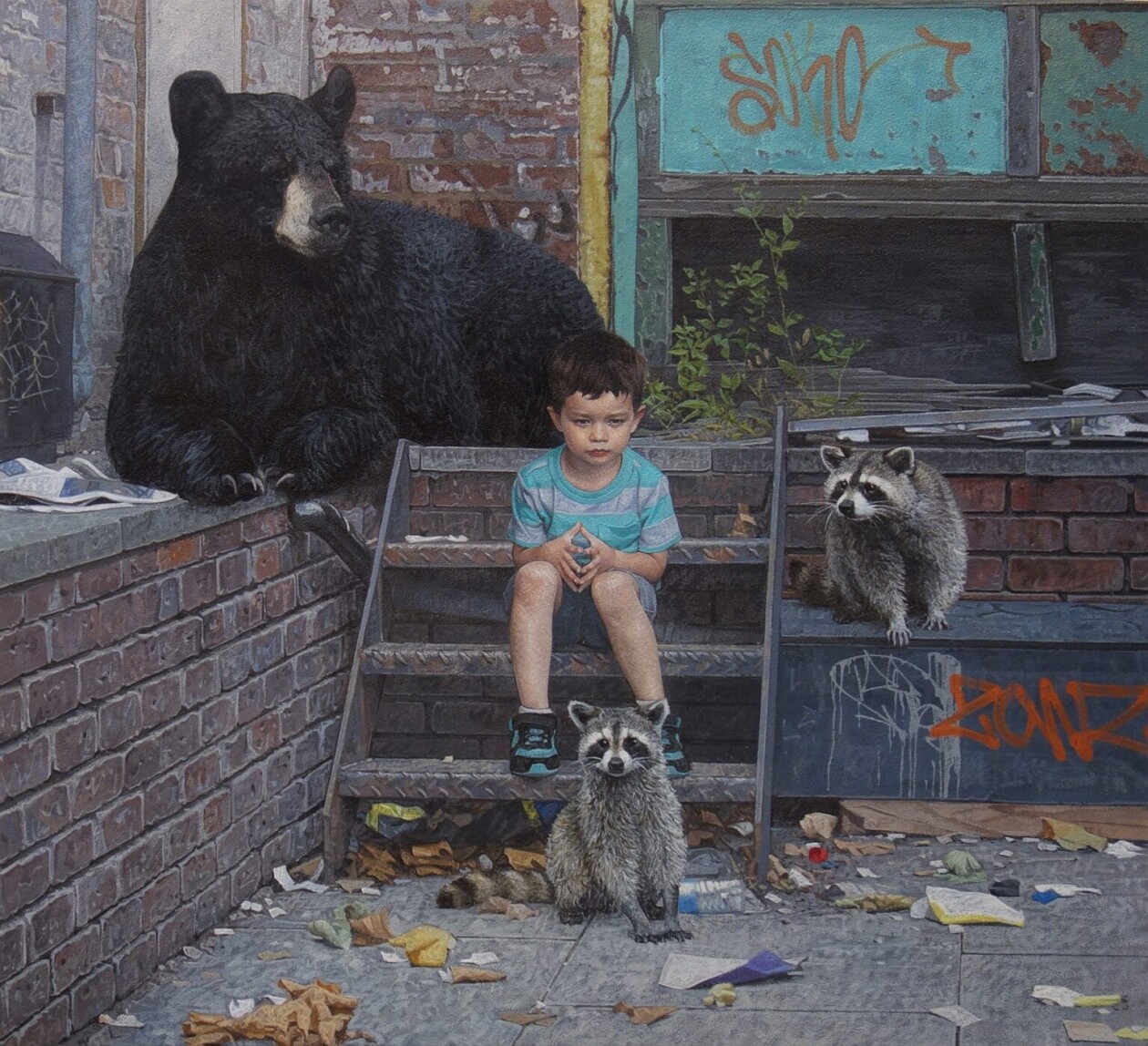 Children And Animals, Fascinating Hyper Realistic Paintings By Kevin Peterson (10)