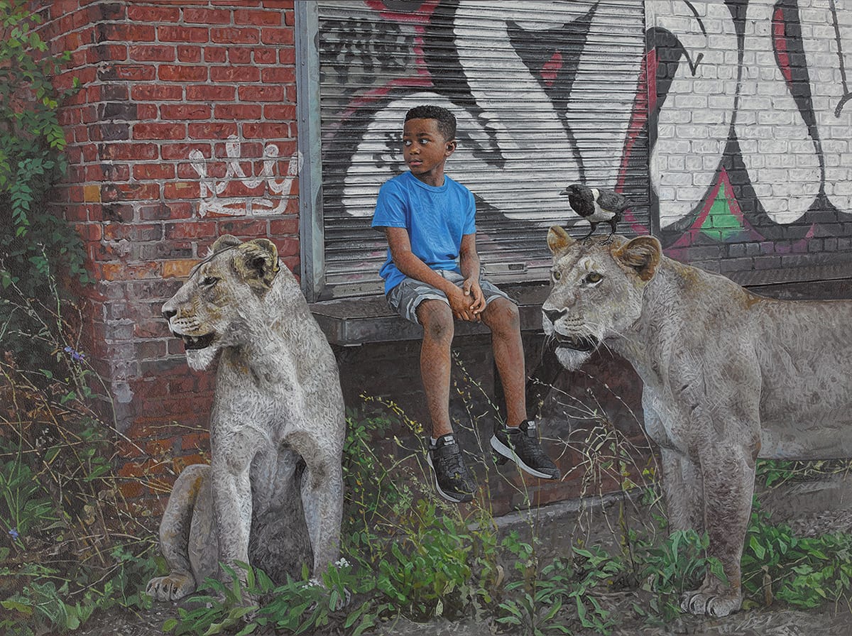 Children And Animals, Fascinating Hyper Realistic Paintings By Kevin Peterson (12)