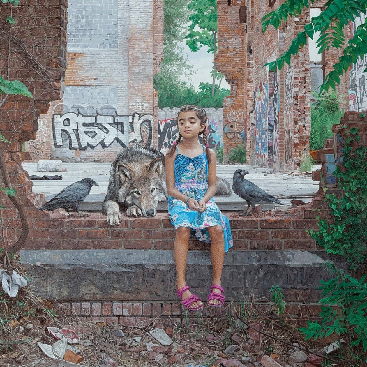 Children And Animals, Fascinating Hyper Realistic Paintings By Kevin Peterson (18)