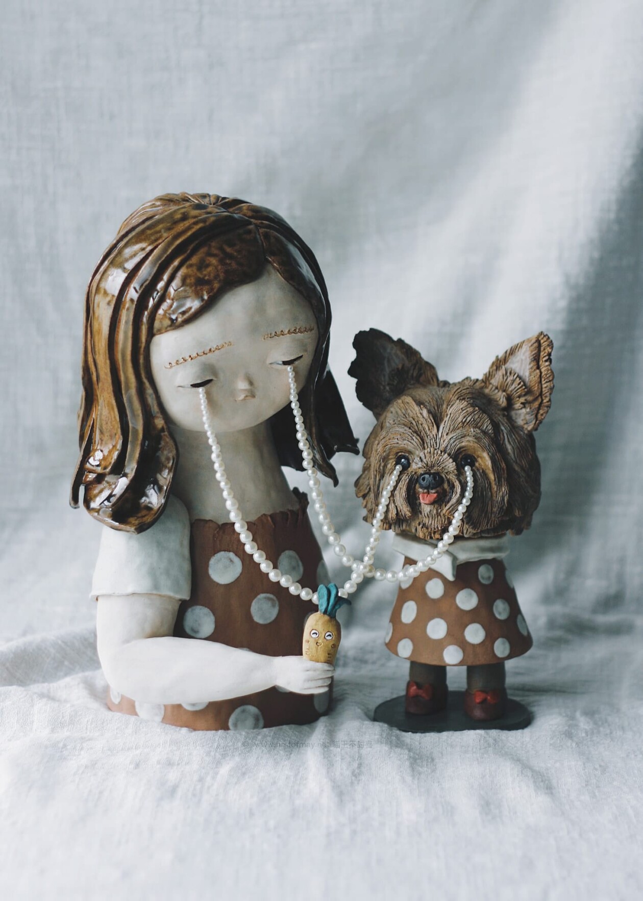 Delicate Ceramic Sculptures Of Figures Crying Pearls By First Of May Studio (2)