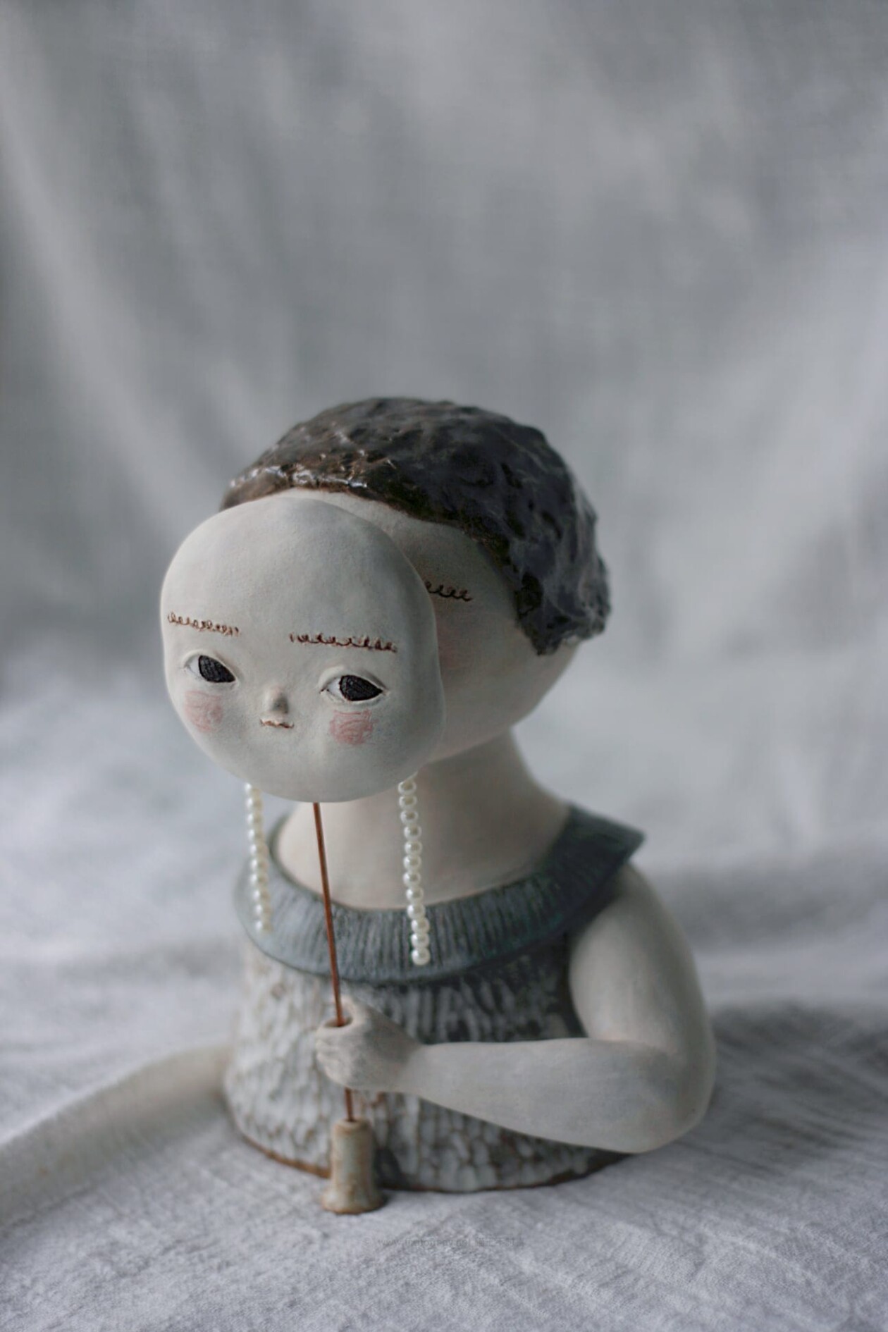 Delicate Ceramic Sculptures Of Figures Crying Pearls By First Of May Studio (6)