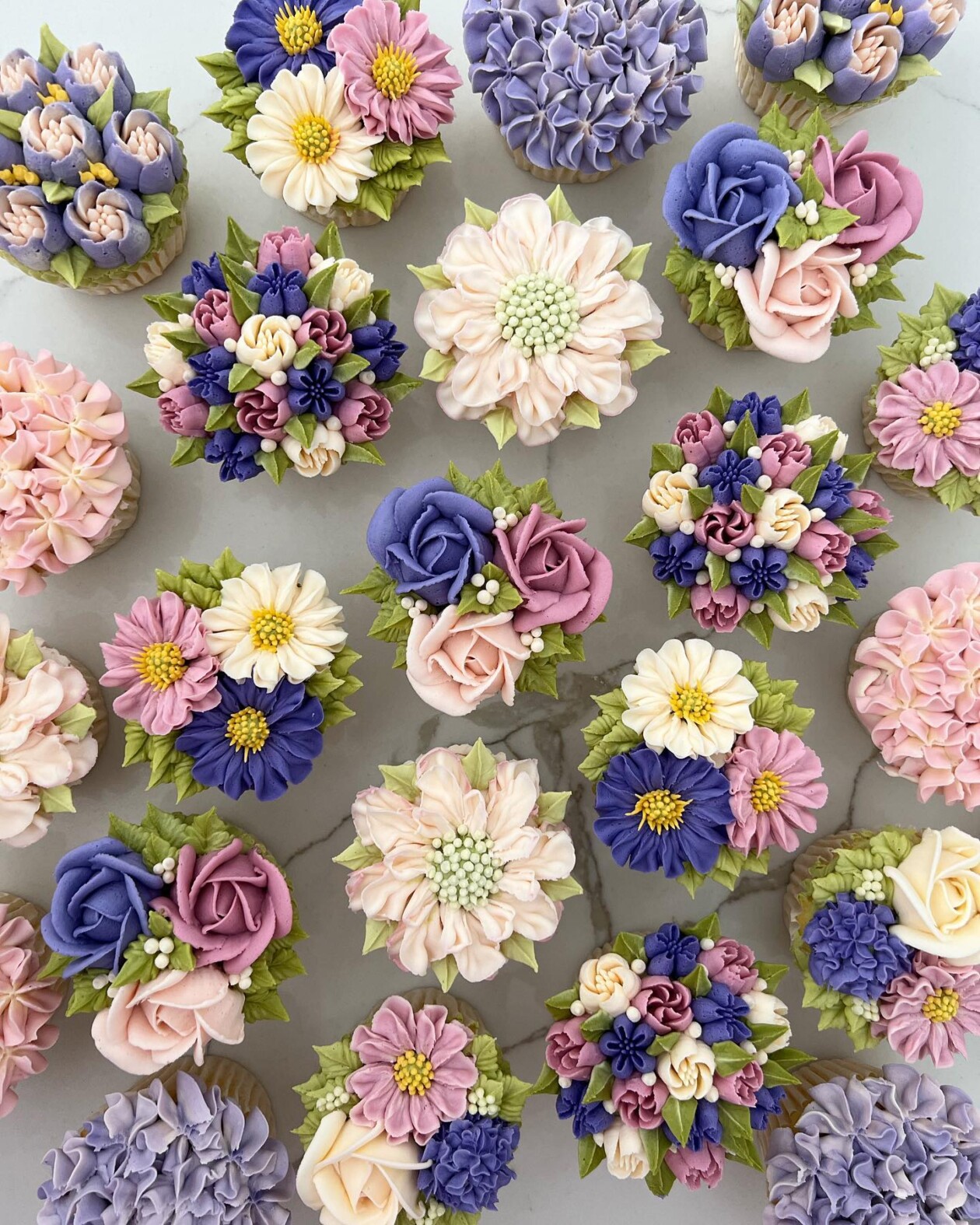 Gorgeous Cupcakes Decorated With Buttercream Flowers And Succulents By Kerry's Bouqcakes (10)