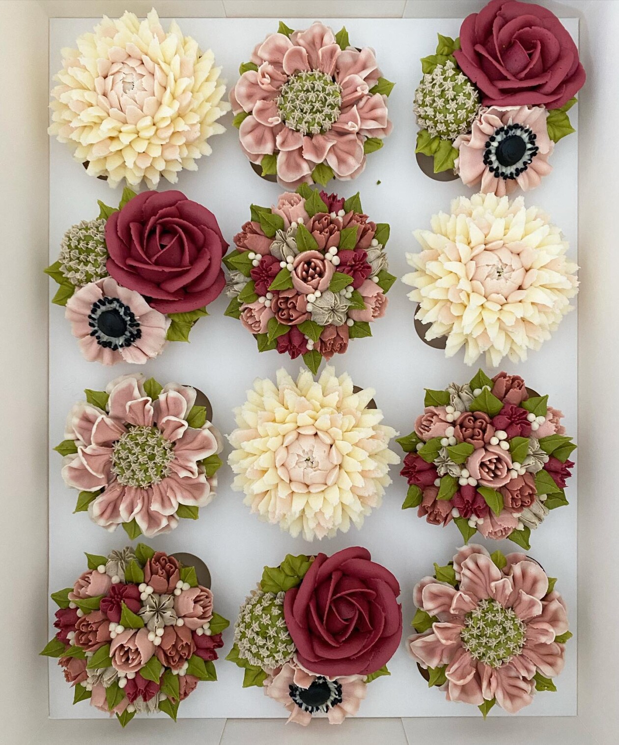 Gorgeous Cupcakes Decorated With Buttercream Flowers And Succulents By Kerry's Bouqcakes (11)