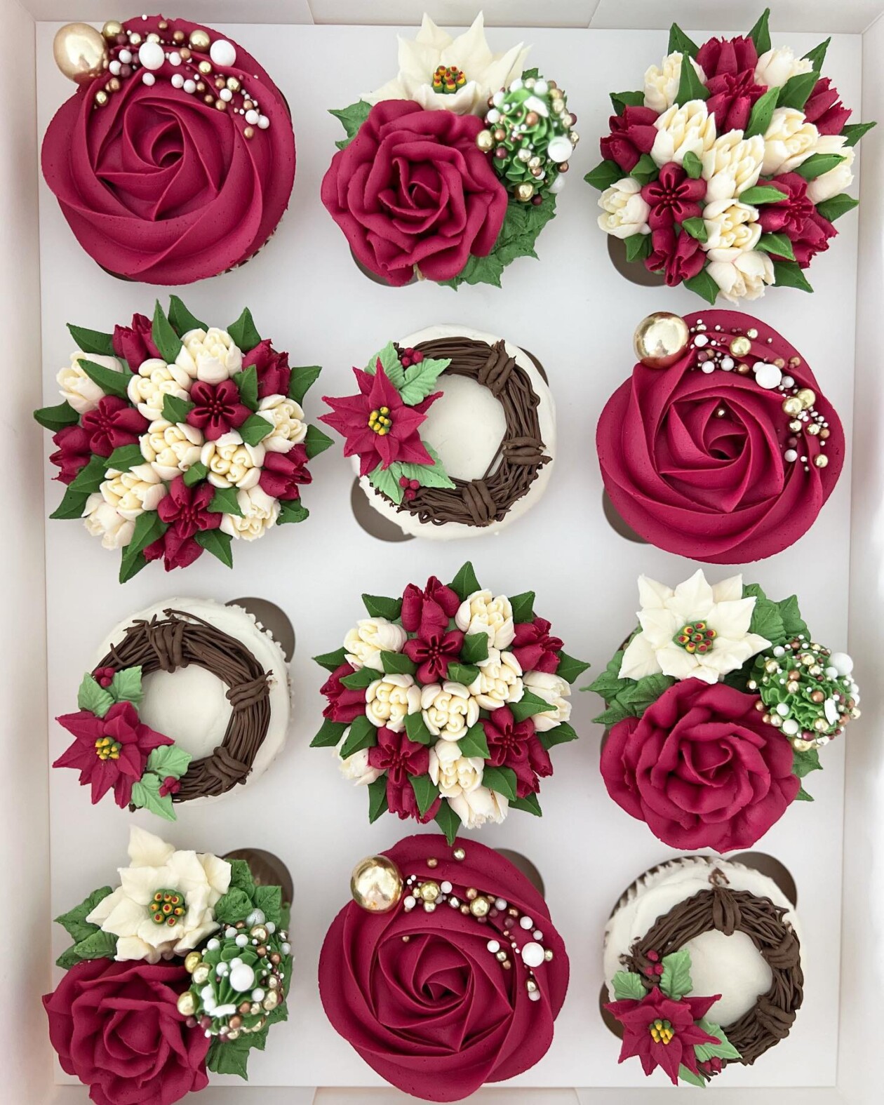 Gorgeous Cupcakes Decorated With Buttercream Flowers And Succulents By Kerry's Bouqcakes (12)