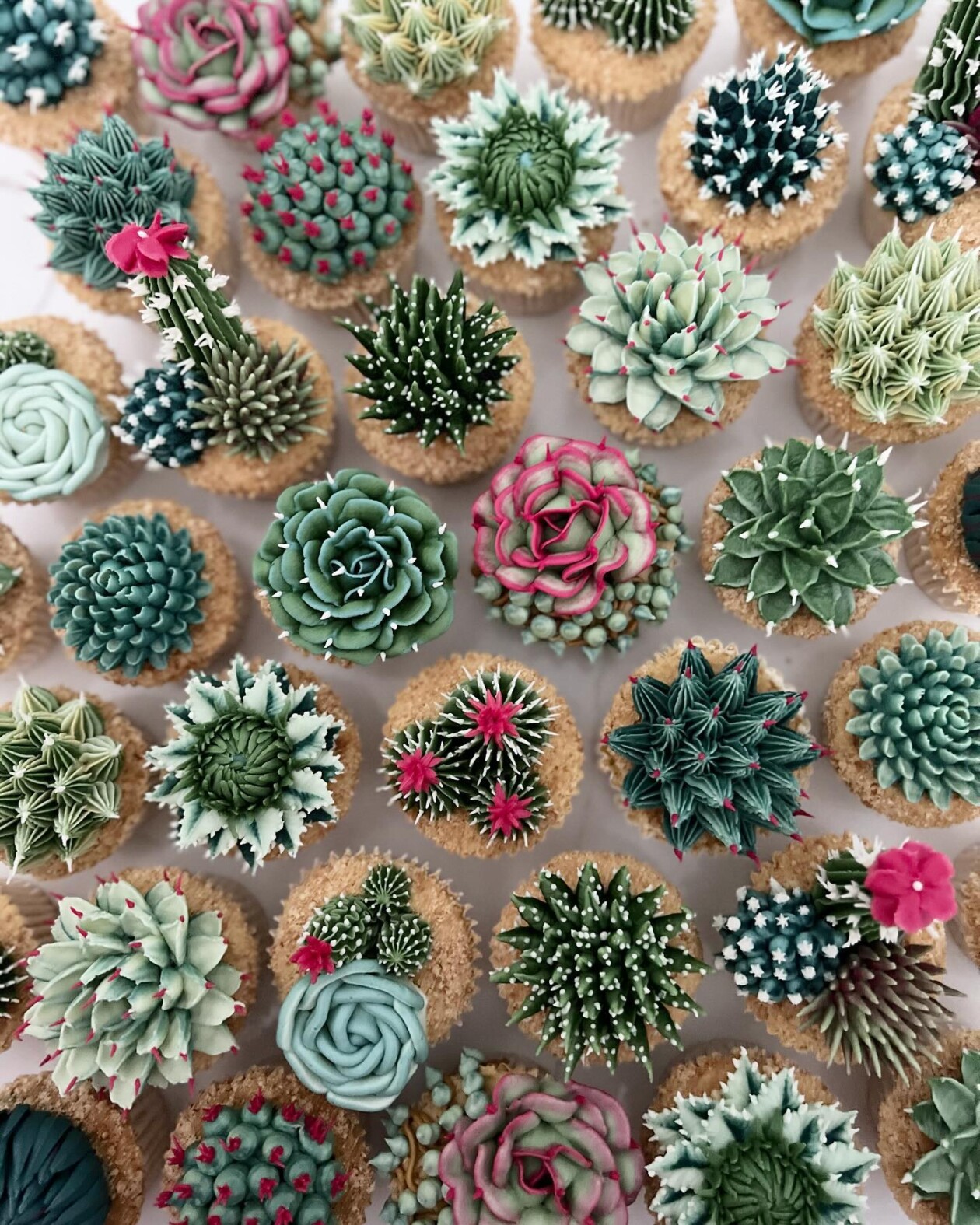 Gorgeous Cupcakes Decorated With Buttercream Flowers And Succulents By Kerry's Bouqcakes (15)