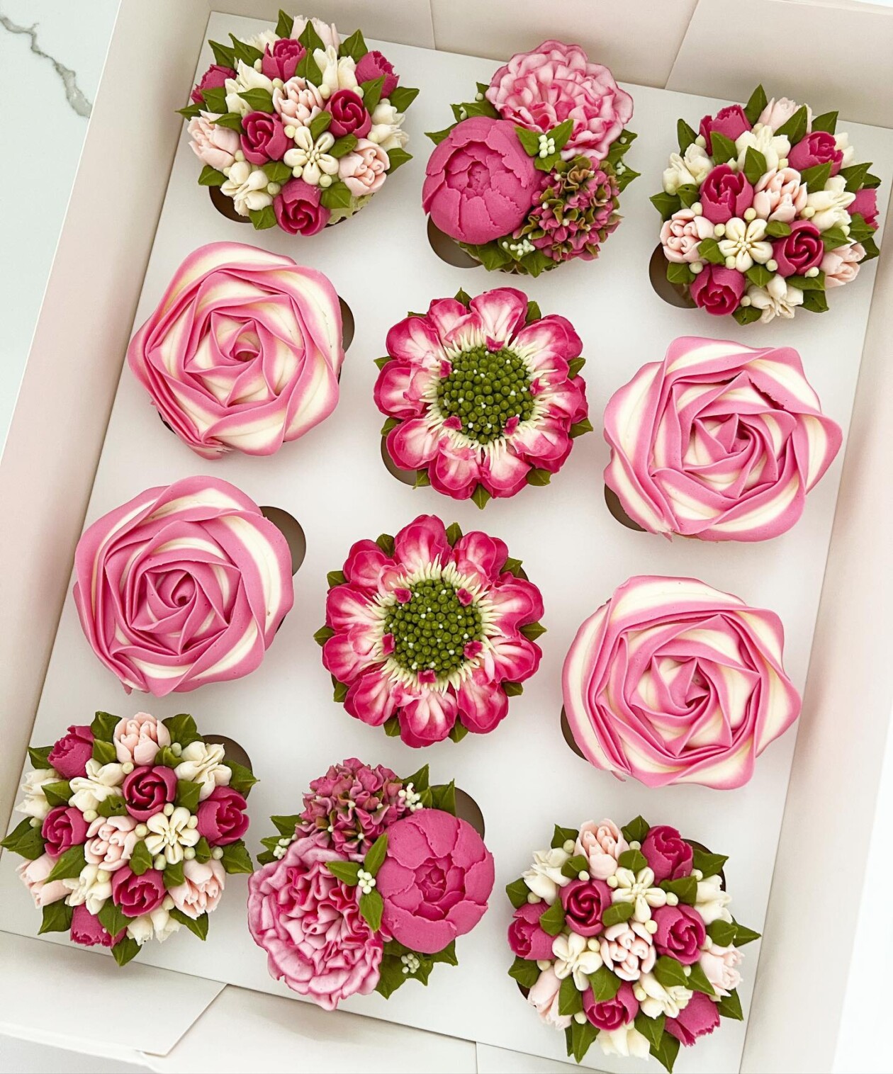 Gorgeous Cupcakes Decorated With Buttercream Flowers And Succulents By Kerry's Bouqcakes (3)