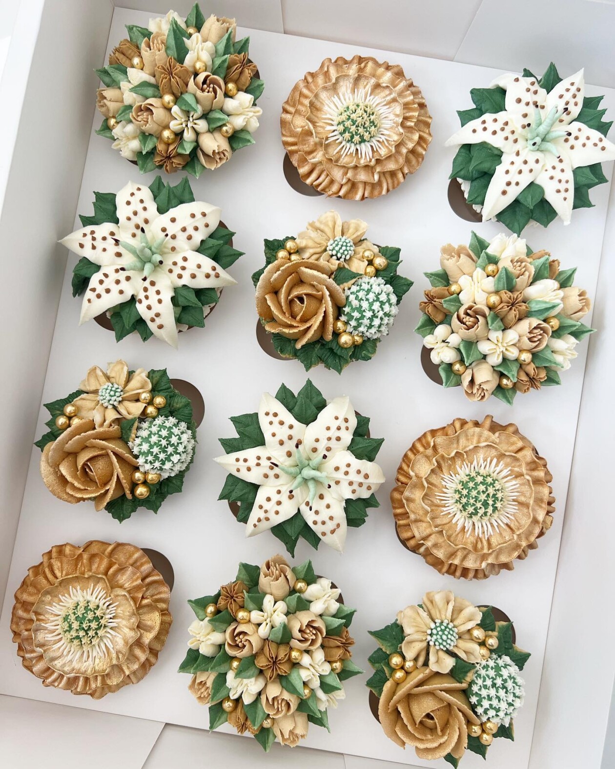 Gorgeous Cupcakes Decorated With Buttercream Flowers And Succulents By Kerry's Bouqcakes (7)