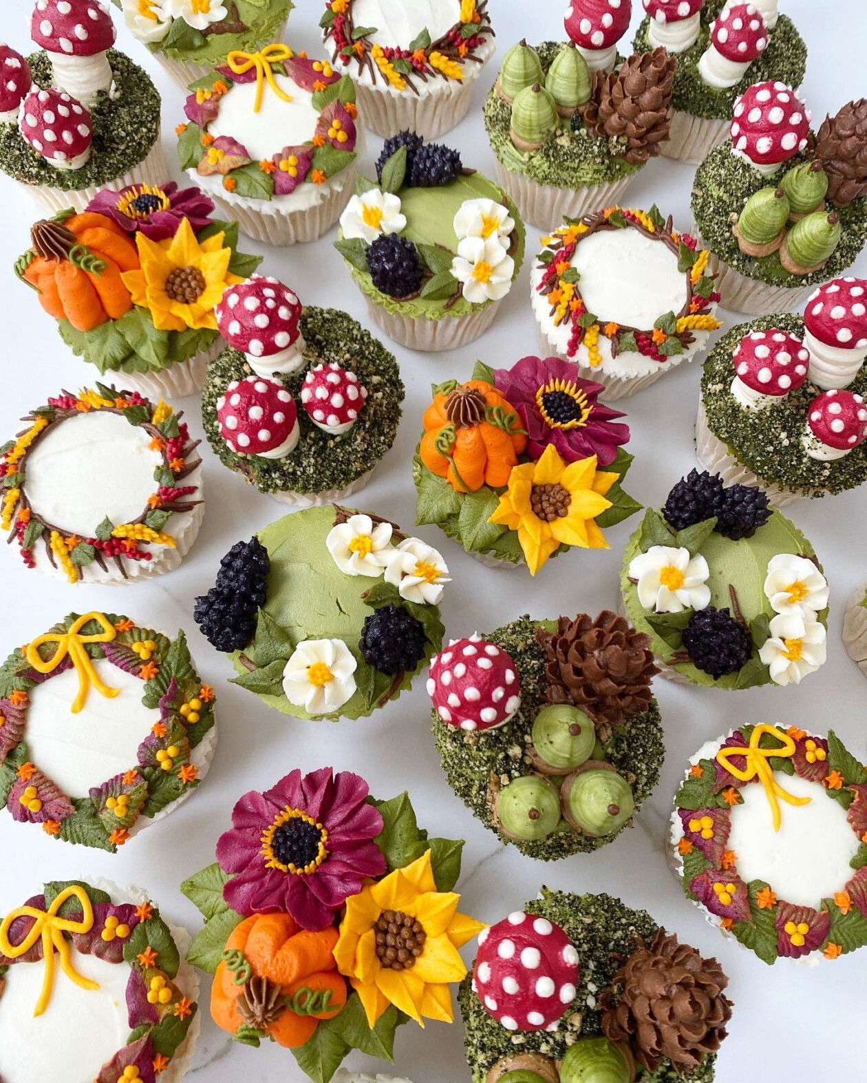 Gorgeous Cupcakes Decorated With Buttercream Flowers And Succulents By Kerry's Bouqcakes (8)