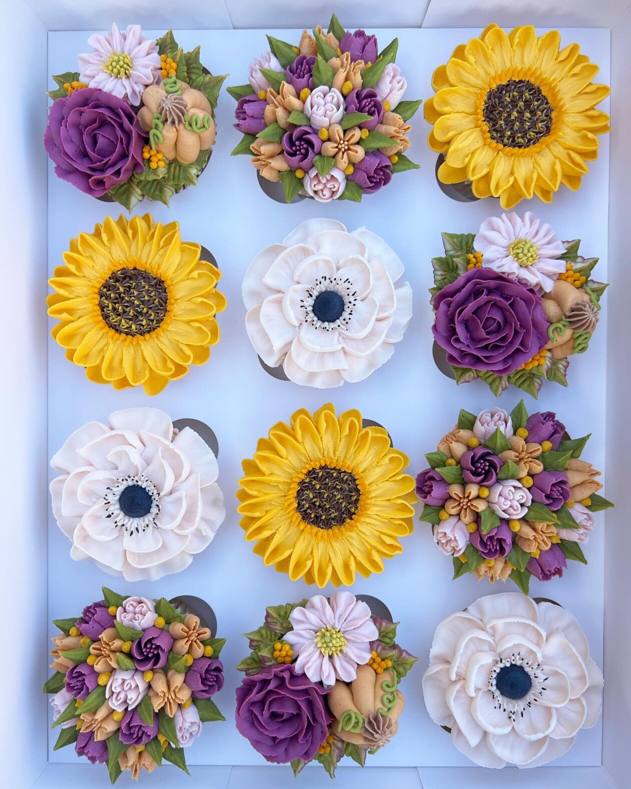 Gorgeous Cupcakes Decorated With Buttercream Flowers And Succulents By Kerry's Bouqcakes (9)