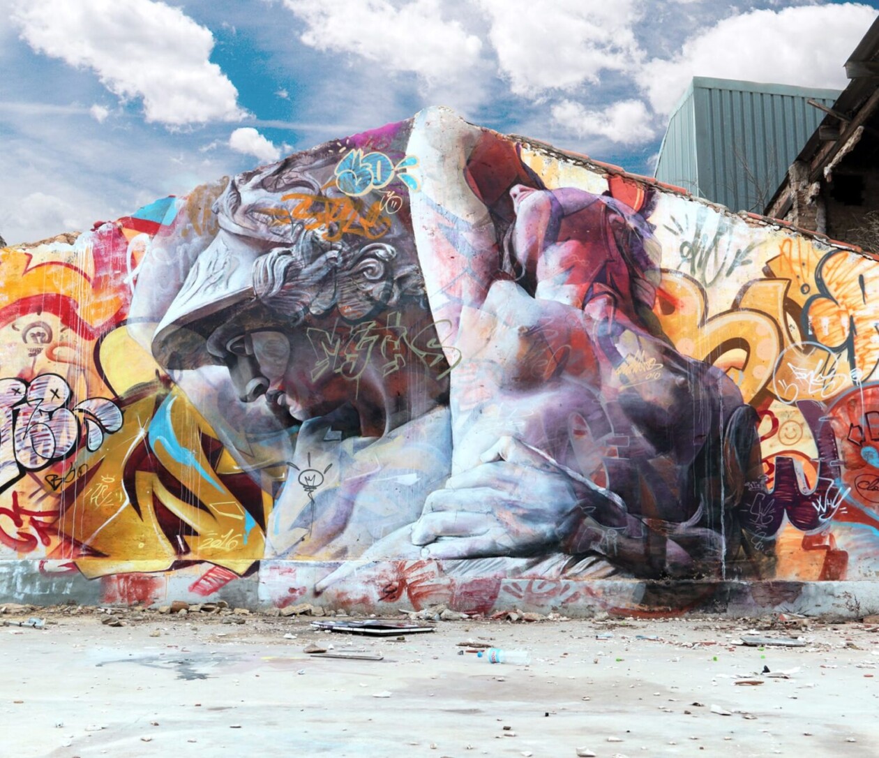 Impressive Monumental Murals That Blend Classical Figures And Graffiti By Pichiavo (5)