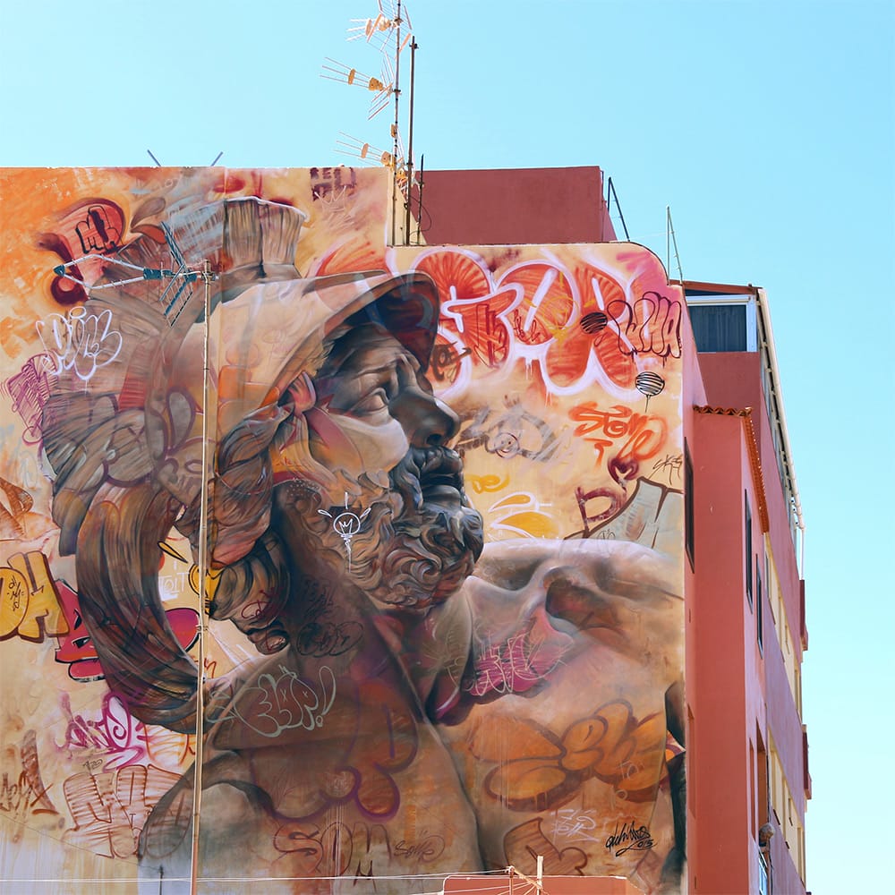 Impressive Monumental Murals That Blend Classical Figures And Graffiti By Pichiavo (9)