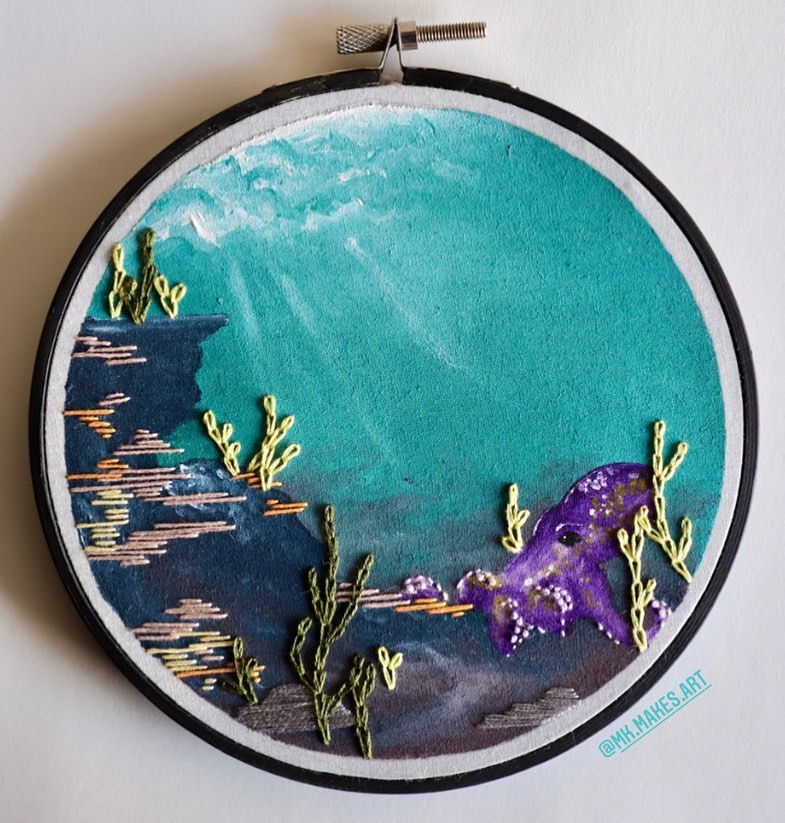 Painting And Embroidery Combined To Make Stunning Mixed Media Animal And Natural Landscape Artworks By Mk Metten (1)