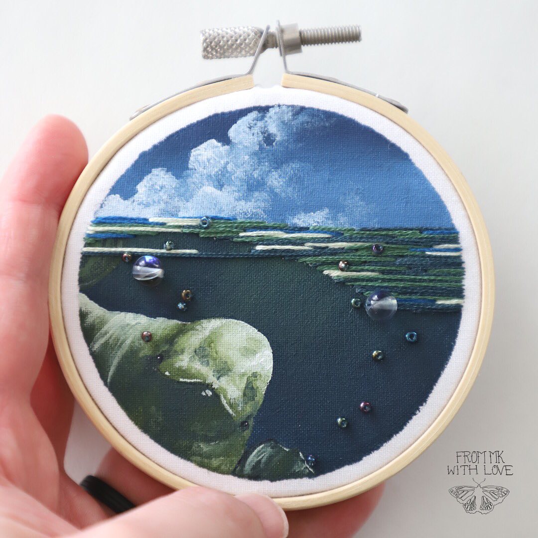 Painting And Embroidery Combined To Make Stunning Mixed Media Animal And Natural Landscape Artworks By Mk Metten (15)