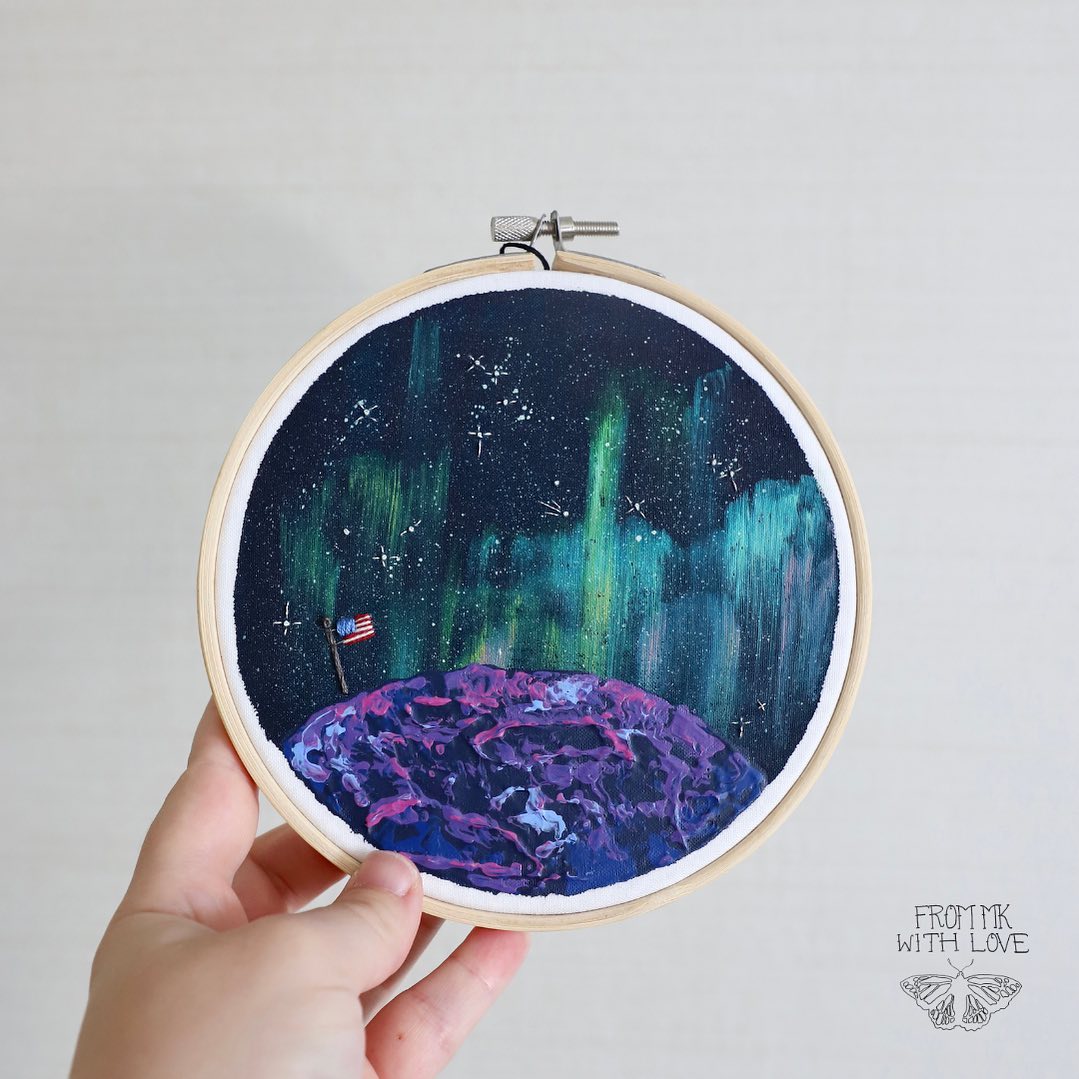 Painting And Embroidery Combined To Make Stunning Mixed Media Animal And Natural Landscape Artworks By Mk Metten (26)