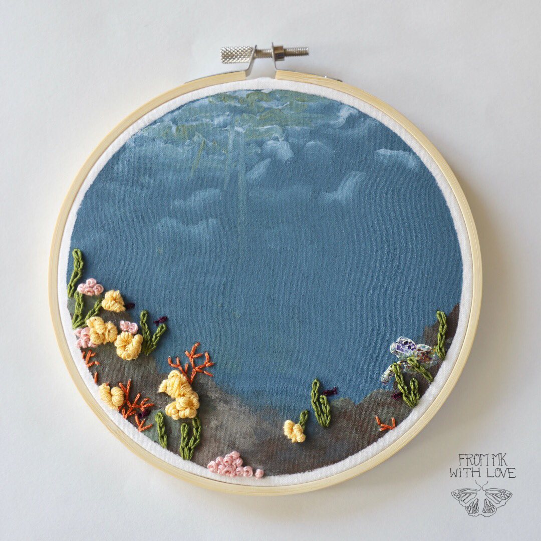 Painting And Embroidery Combined To Make Stunning Mixed Media Animal And Natural Landscape Artworks By Mk Metten (4)
