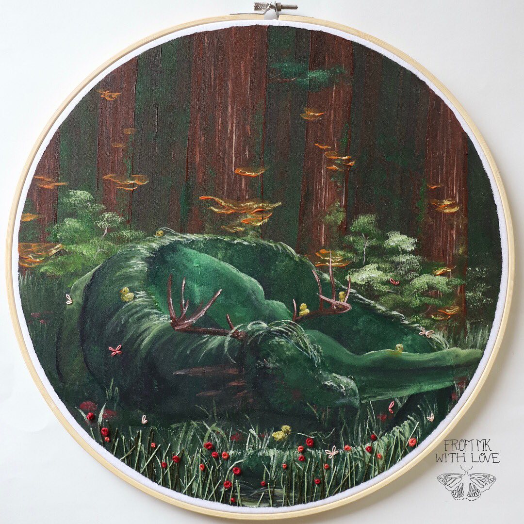 Painting And Embroidery Combined To Make Stunning Mixed Media Animal And Natural Landscape Artworks By Mk Metten (6)