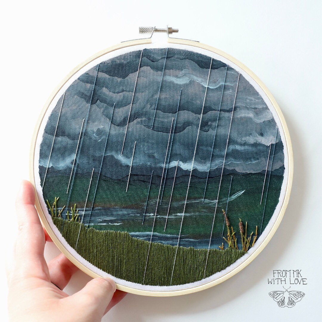 Painting And Embroidery Combined To Make Stunning Mixed Media Animal And Natural Landscape Artworks By Mk Metten (8)