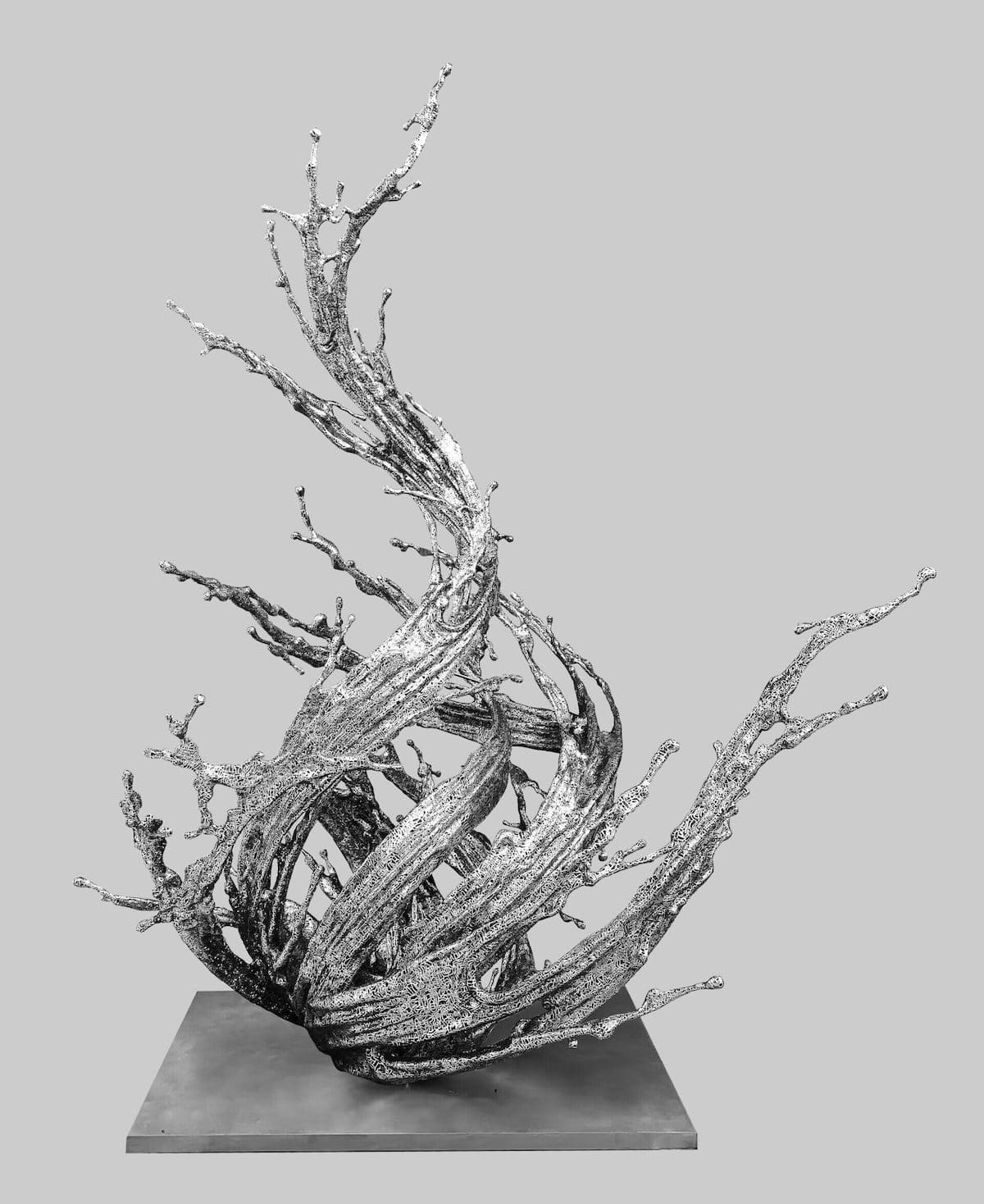 Splashing Water, Stunning Fluid Shaped Metal Sculptures By Zheng Lu (1)
