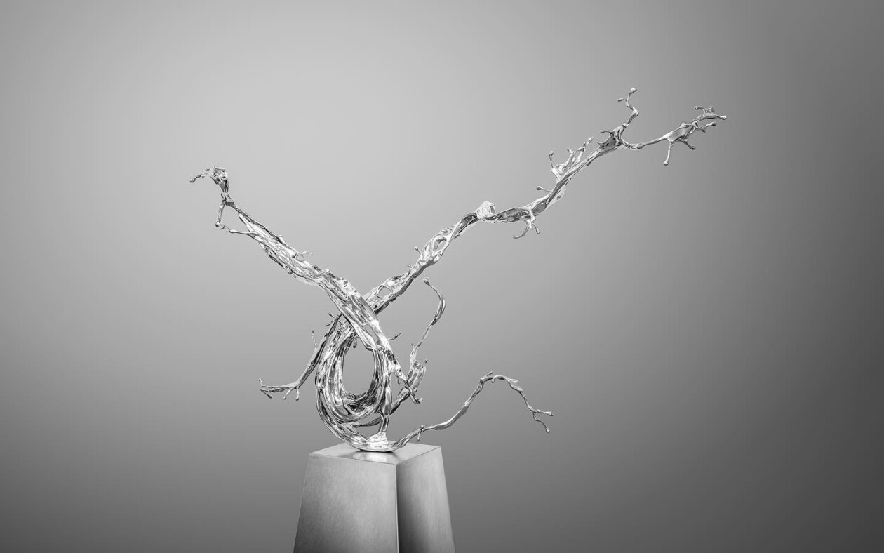 Splashing Water, Stunning Fluid Shaped Metal Sculptures By Zheng Lu (9)