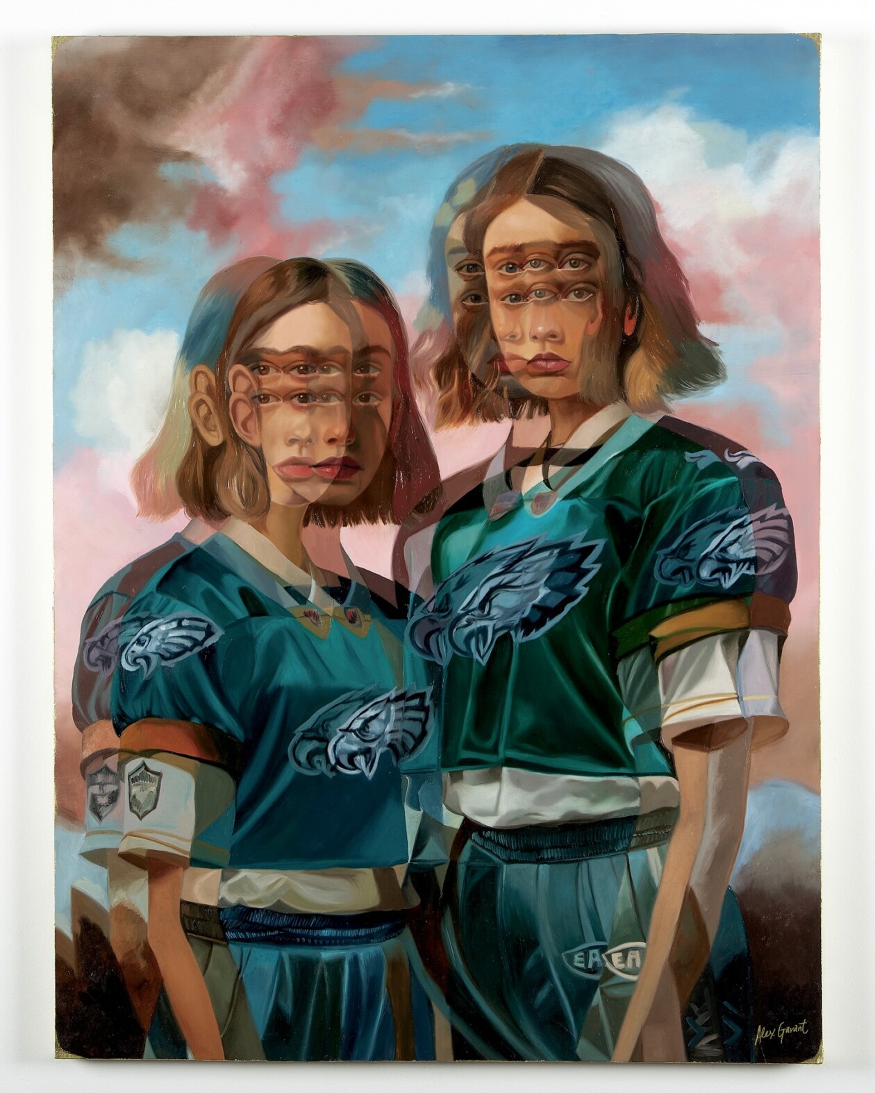 Alex Garant Overlaps Repeated Female Figures To Create Unique And Hypnotizing Portrait Paintings (16)