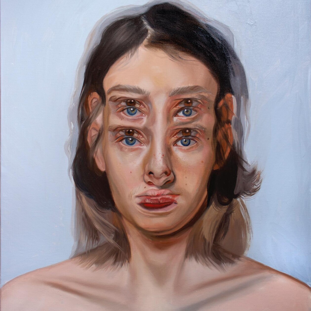 Alex Garant Overlaps Repeated Female Figures To Create Unique And Hypnotizing Portrait Paintings (2)