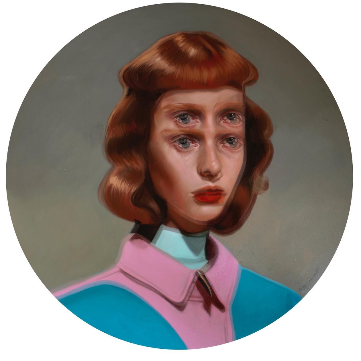 Alex Garant Overlaps Repeated Female Figures To Create Unique And Hypnotizing Portrait Paintings (3)