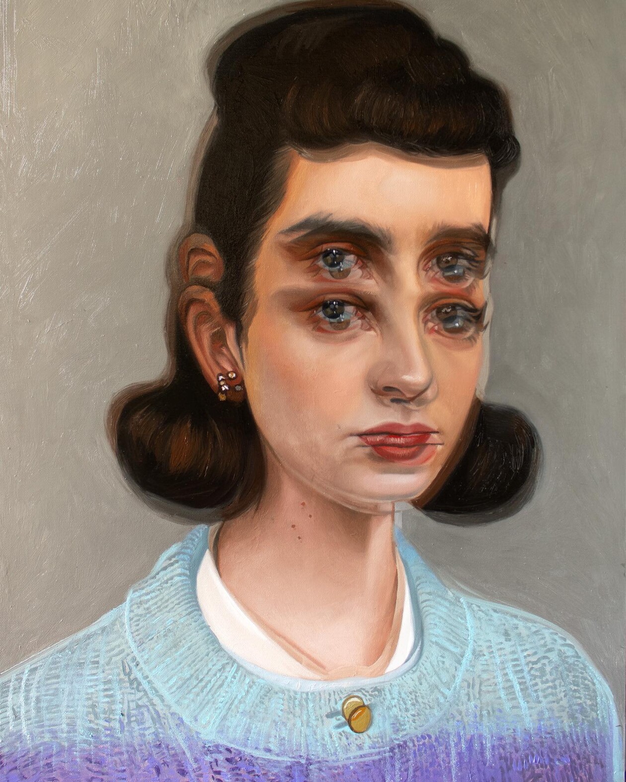 Alex Garant Overlaps Repeated Female Figures To Create Unique And Hypnotizing Portrait Paintings (6)