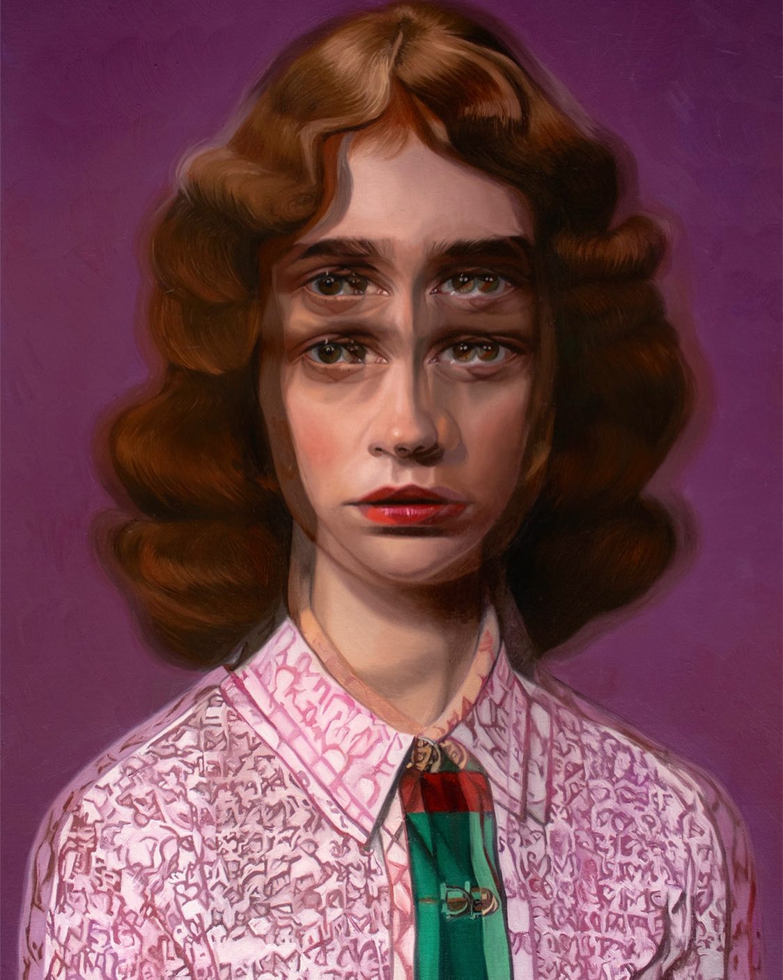 Alex Garant Overlaps Repeated Female Figures To Create Unique And Hypnotizing Portrait Paintings (8)