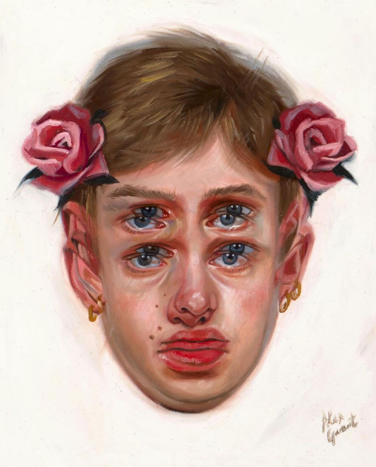 Alex Garant Overlaps Repeated Female Figures To Create Unique And Hypnotizing Portrait Paintings (9)