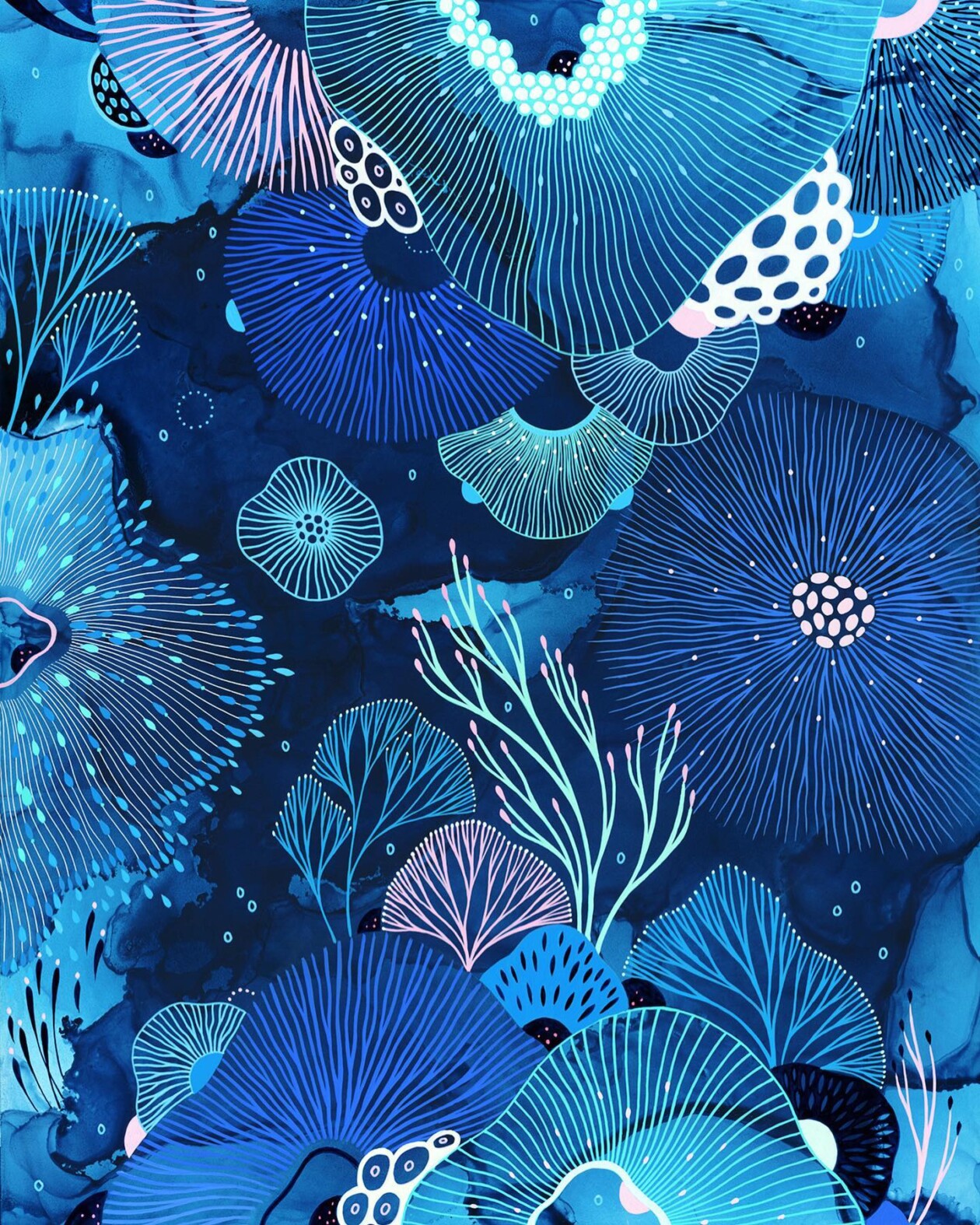 Flaring Mixed Media Paintings Of Dreamy Aquatic Ecosystems By Yellena James (16)