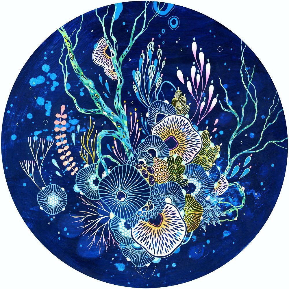 Flaring Mixed Media Paintings Of Dreamy Aquatic Ecosystems By Yellena James (9)