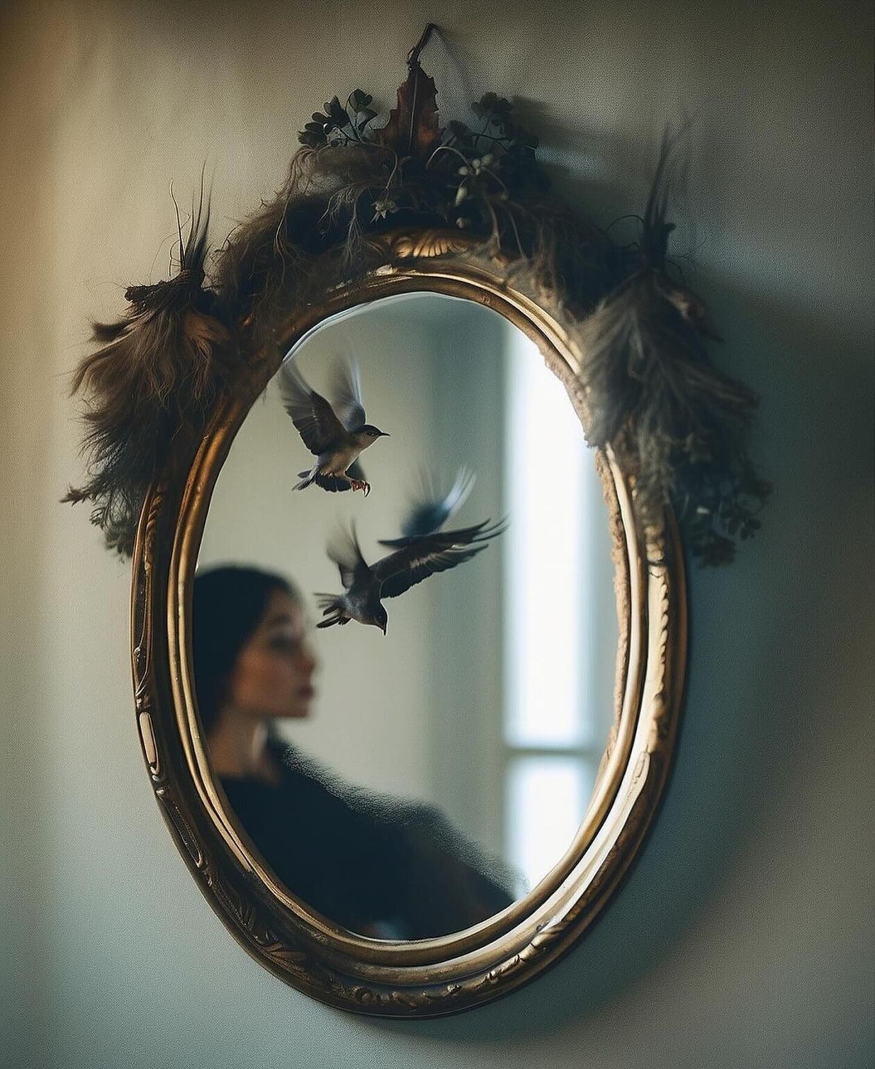Girls, Mirrors, And Birds, Poetic And Ethereal Ai Generated Portraits By Antonia (2)