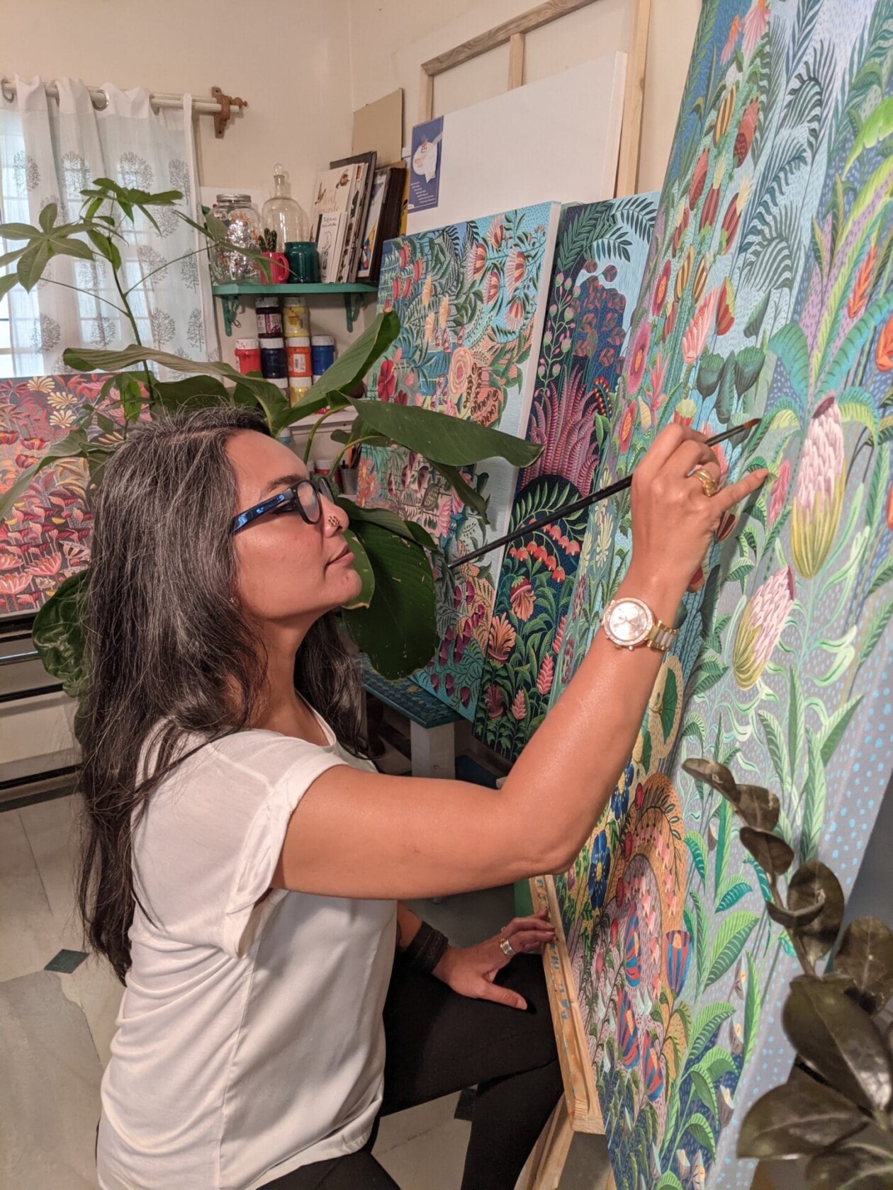 Intricate And Detailed Fantasy Garden Paintings By Nidhi Mariam Jacob (9)
