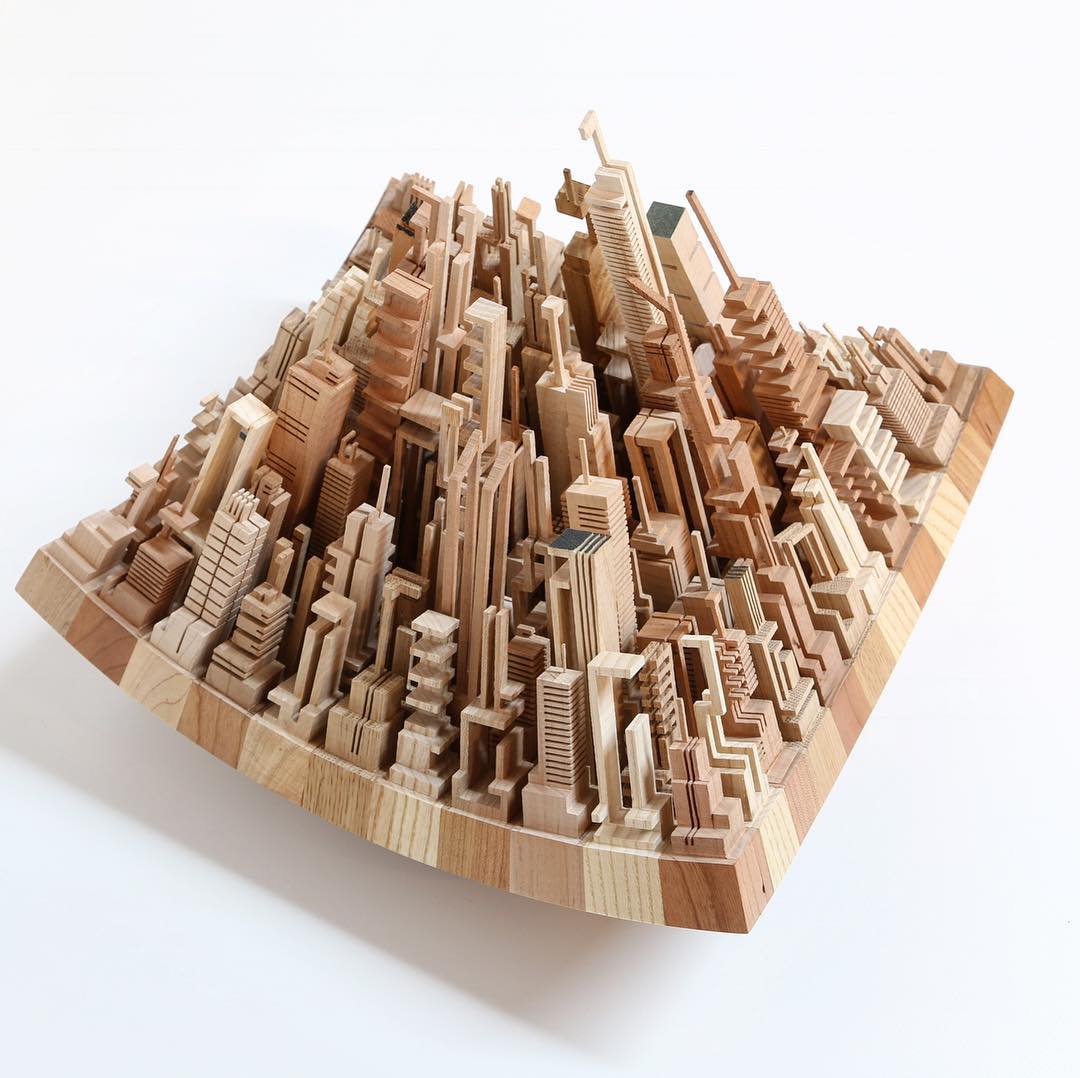 Intricate Cityscape Sculptures Made From Scrap Wood By James Mcnabb (10)