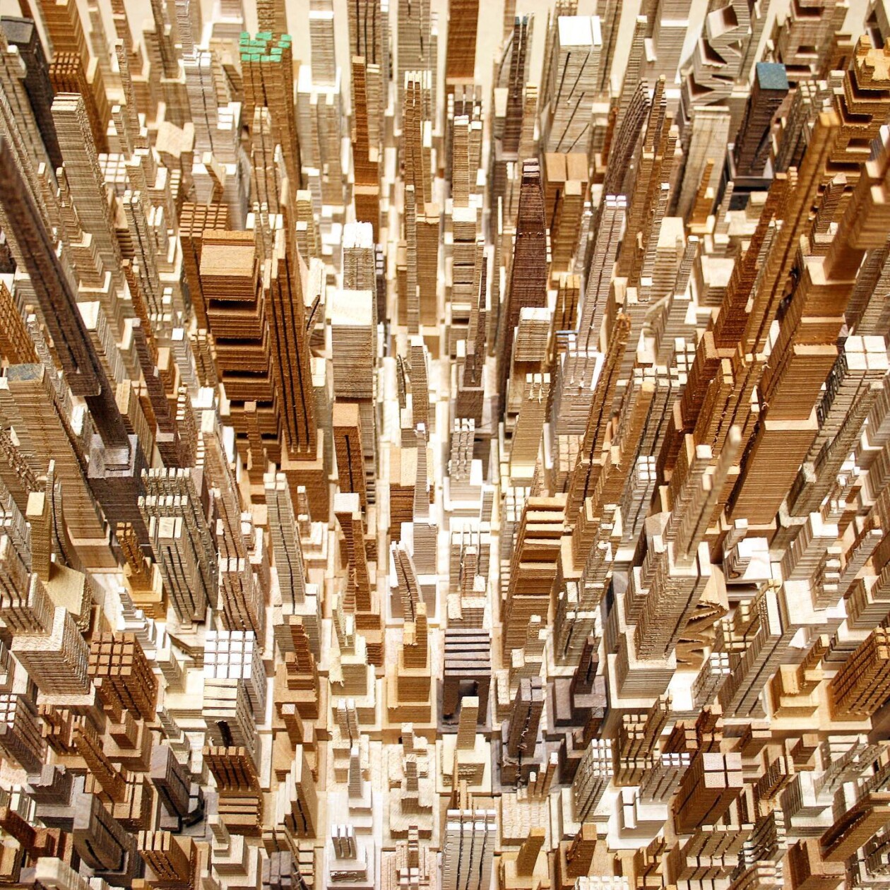 Intricate Cityscape Sculptures Made From Scrap Wood By James Mcnabb (14)