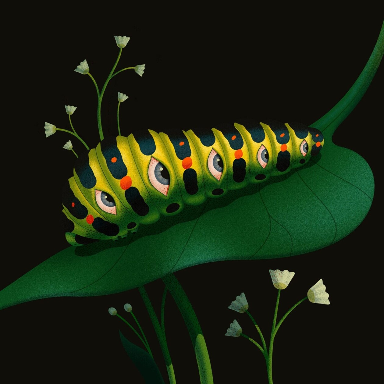 Marvelous Surrealistic Illustrations Of Eyes Peering From Plants And Animals By Ana Miminoshvili (14)