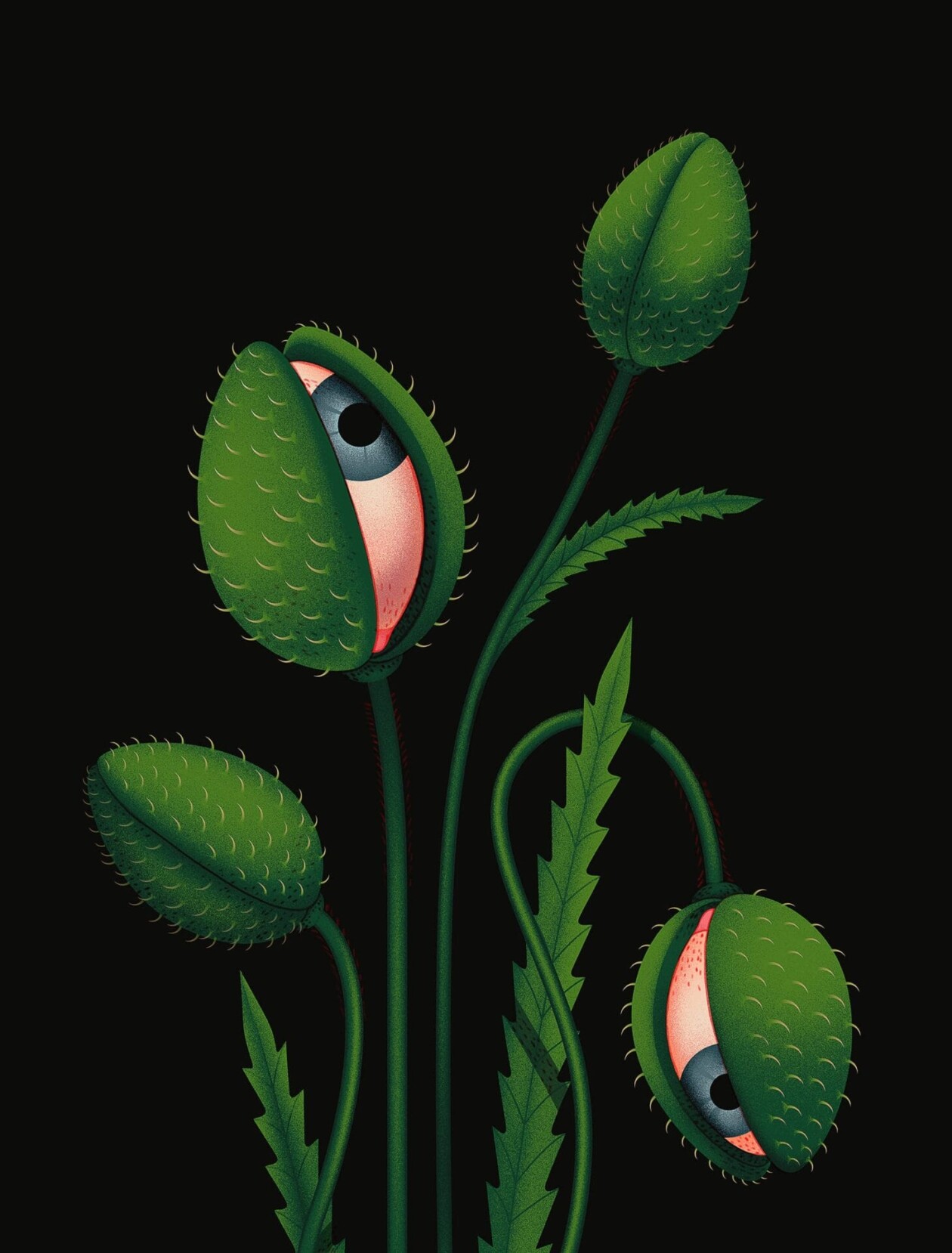 Marvelous Surrealistic Illustrations Of Eyes Peering From Plants And Animals By Ana Miminoshvili (15)
