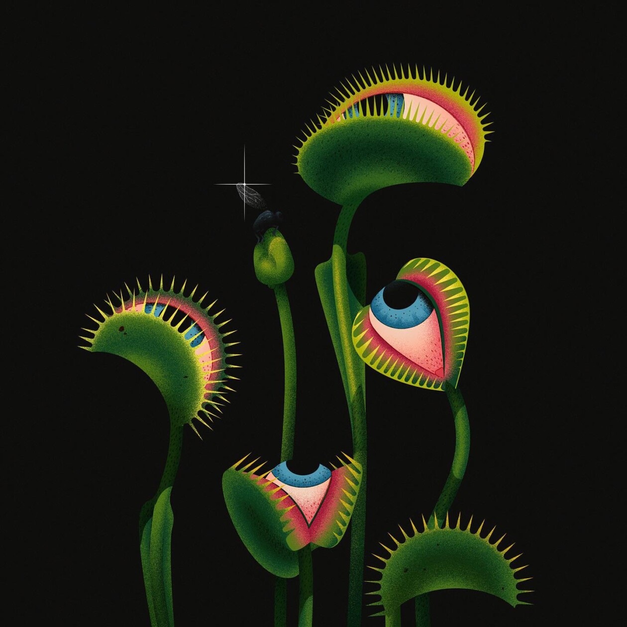 Marvelous Surrealistic Illustrations Of Eyes Peering From Plants And Animals By Ana Miminoshvili (5)