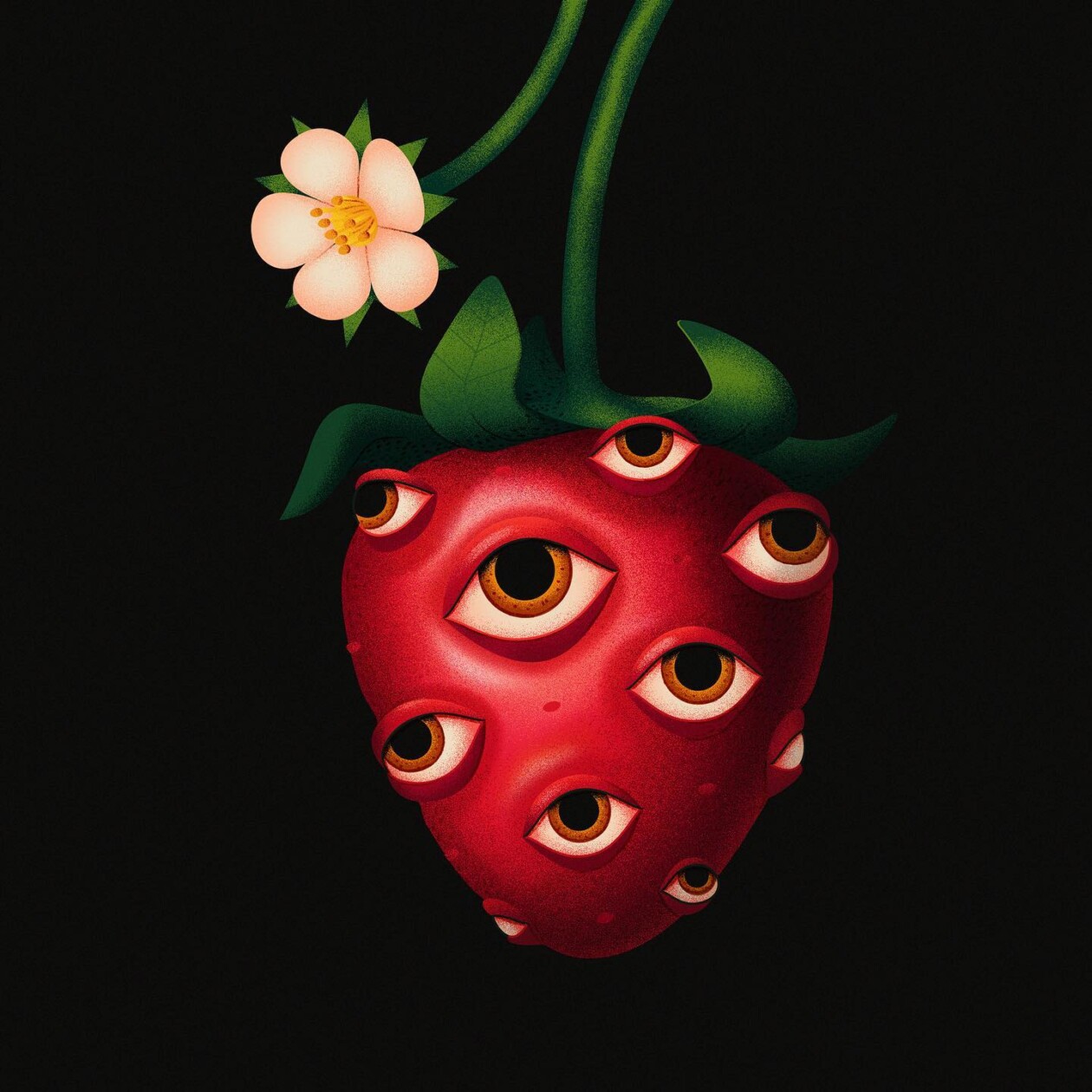 Marvelous Surrealistic Illustrations Of Eyes Peering From Plants And Animals By Ana Miminoshvili (6)